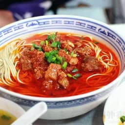 Noodle Soup with Special Spicy Sauce