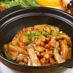 Salted Fish w/ Chicken and Eggplant in Hot Pot